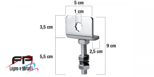 Supporto motore con regolazione verticale quadro 10 x 10 per murature esistenti